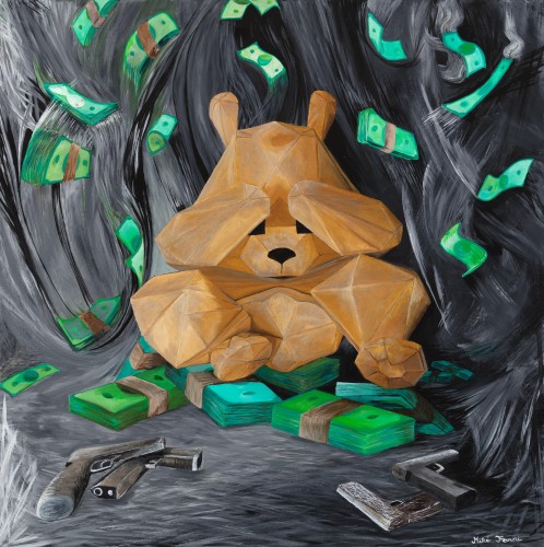 Fanni Mikó TEDDY - BIG BUSINESS - 2024, ACRYLIC, CANVAS - 70 X 70 - VERKAUFT Gemälde