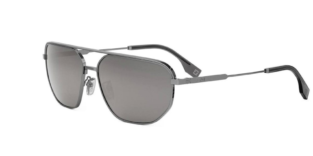 Fendi FE40154U - 12C - 61 Sonnenbrillen Silber Pilot (Aviator)