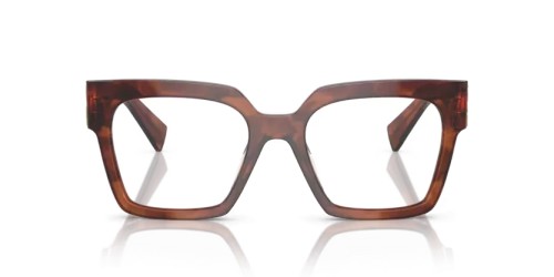 MIU MIU MU 04UV - 11Q1O1 - 52 Brillenfassungen Gestreift Tabak Eckig