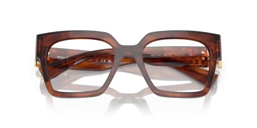 MIU MIU MU 04UV - 11Q1O1 - 52 Brillenfassungen Gestreift Tabak Eckig