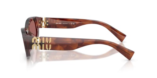 MIU MIU MU B04S - 26E80B - 53 Sonnenbrillen Gestreiftes Tabak Unregelmäßig