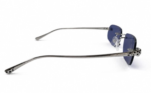 Cartier CT0494O with Custom Lens - 002 - 55 Sonnenbrillen Silber Abgerundet