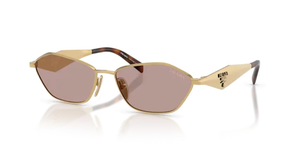 PRADA PR D50S - 5AK20I - 57 Sonnenbrillen Gold Unregelmäßig