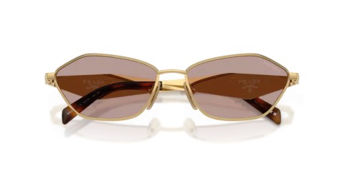 PRADA PR D50S - 5AK20I - 57 Sonnenbrillen Gold Unregelmäßig