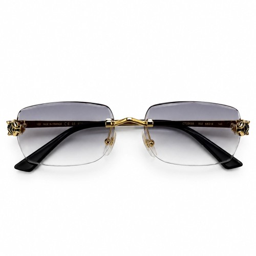 Cartier CT0418O with Diamond Cut Lenses Style - 001 - 58 - LIMITED EDITION Sonnenbrillen Gold Rechteck