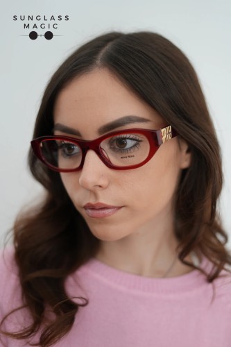 MIU MIU MU 03WV - 25M1O1 - 53 Brillenfassungen Scharlachrot Unregelmäßig