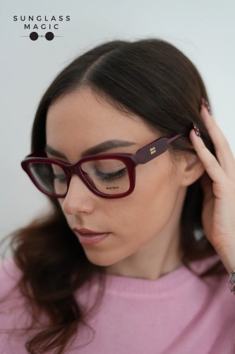 MIU MIU MU 02ZV - 21I1O1 - 53 Brillenfassungen Opalrot Rechteck