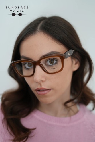 MIU MIU MU 02ZV - 22I1O1 - 53 Brillenfassungen Opalbraun Rechteck