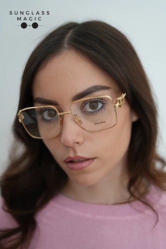 MIU MIU MU 51XV - ​5AK1O1 - ​54 Brillenfassungen Gold Eckig