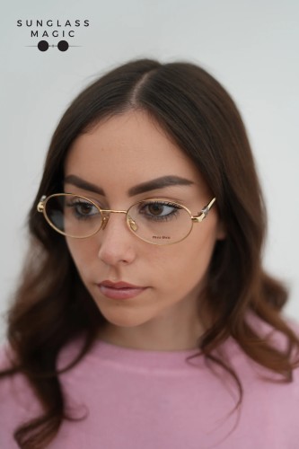 MIU MIU MU 50ZV - 5AK1O1 - 52 Brillenfassungen Gold Oval