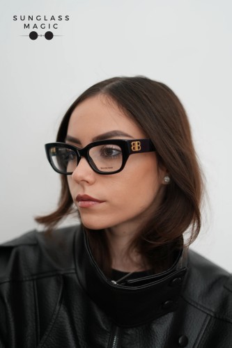 Balenciaga BB0363O - 001 - 54 Brillenfassungen Schwarz Eckig