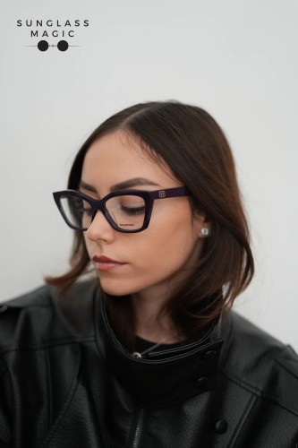 Balenciaga BB0342O - 007 - 55 Brillenfassungen Lila Cat Eye