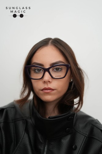 Balenciaga BB0342O - 007 - 55 Brillenfassungen Lila Cat Eye