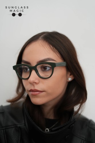 Alexander McQueen AM0384O - 003 - 47 Brillenfassungen Grün Kissenform (Abgerundet)