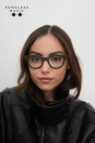 Alexander McQueen AM0384O - 003 - 47 Brillenfassungen Grün Kissenform (Abgerundet)