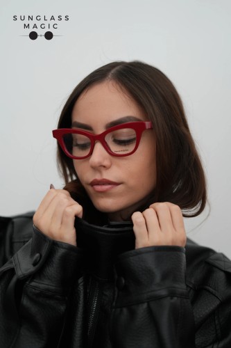 Alexander McQueen AM0381O - 003 - 47 Brillenfassungen Rot Cat Eye