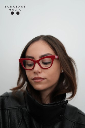 Alexander McQueen AM0381O - 003 - 47 Brillenfassungen Rot Cat Eye
