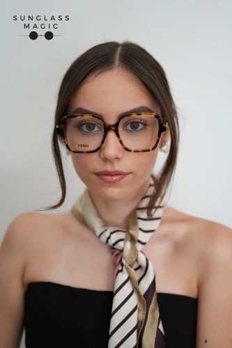 Fendi FE50144I - 056 - 54 Brillenfassungen Havanna Eckig