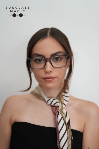 Fendi FE50094F - 020 - 52 Brillenfassungen Grau Eckig