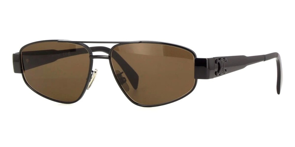 Celine CL40281U Triomphe Metal - 01E - 57 Sonnenbrillen Schwarz Pilot (Aviator)