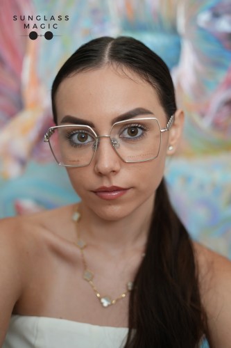 Philipp Plein VPP071 DELIGHT - 0523 - 57 Brillenfassungen Silber Eckig