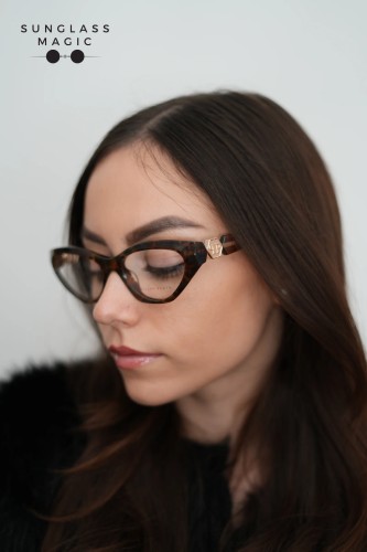 Philipp Plein VPP069S QUEEN - 0LEO - 55 Brillenfassungen Havanna Cat Eye