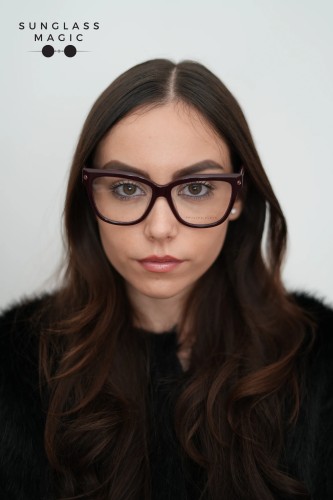 Philipp Plein VPP051 FLYING BUTTERFLY - 0G96 - 55 Brillenfassungen Burgunder Kissenform (Abgerundet)