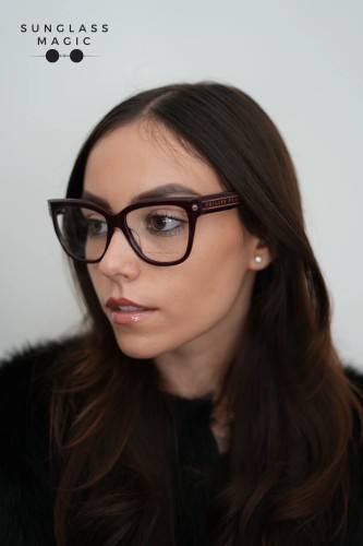 Philipp Plein VPP051 FLYING BUTTERFLY - 0G96 - 55 Brillenfassungen Burgunder Kissenform (Abgerundet)