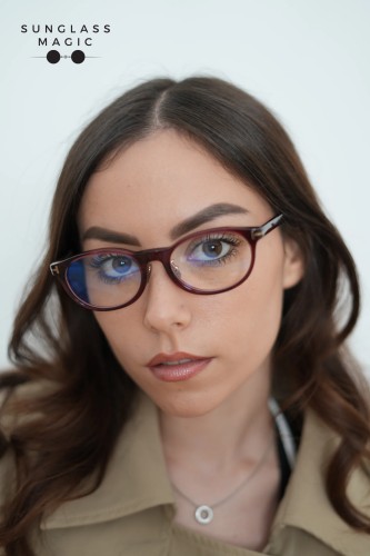 Tom Ford TF6075-D-B ECO - 069 - 50 - MIT BLAU-VIOLETTEM LICHTFILTER-GLÄSERN Brillenfassungen Oval