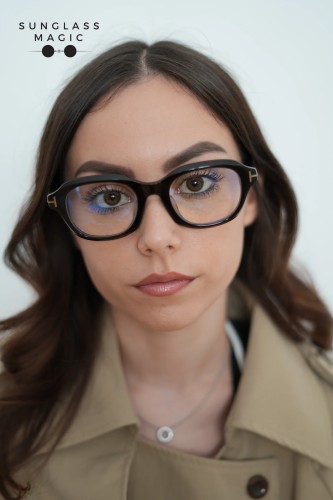 Tom Ford TF6005-D-B - 052 - 51 - MIT BLAU-VIOLETTEM LICHTFILTER-GLÄSERN Brillenfassungen Eckig