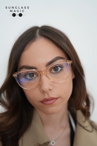 Tom Ford TF5544-B - 072 - 55 - MIT BLAU-VIOLETTEM LICHTFILTER-GLÄSERN Brillenfassungen Braun Cat Eye