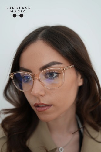 Tom Ford TF5544-B - 072 - 55 - MIT BLAU-VIOLETTEM LICHTFILTER-GLÄSERN Brillenfassungen Braun Cat Eye
