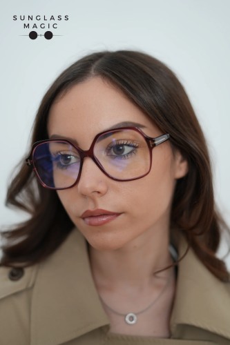 Tom Ford TF6062-B - 071 - 57 - MIT BLAU-VIOLETTEM LICHTFILTER-GLÄSERN Brillenfassungen Burgunder Eckig