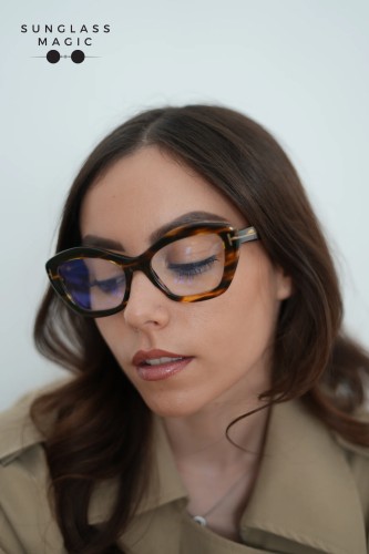 Tom Ford TF6044-B - 055 - 54 - MIT BLAU-VIOLETTEM LICHTFILTER-GLÄSERN Brillenfassungen Havanna Cat Eye