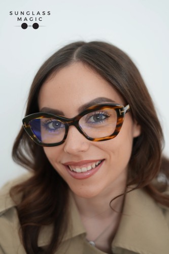 Tom Ford TF6044-B - 055 - 54 - MIT BLAU-VIOLETTEM LICHTFILTER-GLÄSERN Brillenfassungen Havanna Cat Eye