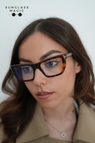 Tom Ford TF6047-B - 053 - 54 - MIT BLAU-VIOLETTEM LICHTFILTER-GLÄSERN Brillenfassungen Havana