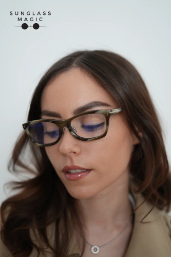 Tom Ford TF6074-D-B ECO - 062 - 53 - MIT BLAU-VIOLETTEM LICHTFILTER-GLÄSERN Brillenfassungen Eckig