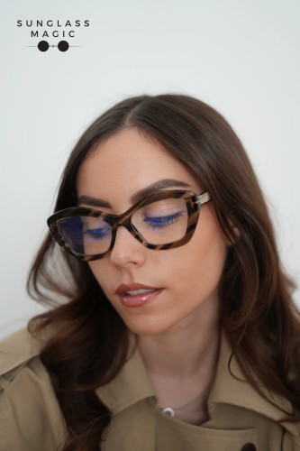 Tom Ford FT6044-B - 056 - 54 - MIT BLAU-VIOLETTEM LICHTFILTER-GLÄSERN Brillenfassungen Cat Eye