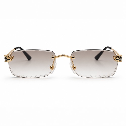 Cartier CT0448O with Diamond-Cut Lenses – Custom-Made - 001 - 54 - MIT PHOTOCHROMEN GLÄSERN Sonnenbrillen Gold Eckig