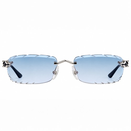 Cartier CT0448O with Diamond-Cut Lenses – Custom-Made - 002 - 54 - MIT PHOTOCHROMEN GLÄSERN Sonnenbrillen Silber Eckig