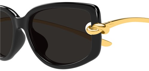 Bottega Veneta BV1440SA - 001 - 59 Sonnenbrillen Schwarz Rechteck
