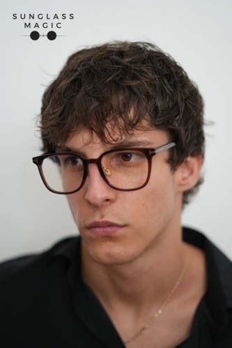 Tom Ford TF5998-K-B ECO - 045 - 51 - MIT BLAU-VIOLETTEM LICHTFILTER-GLÄSERN Brillenfassungen Braun Kissenform (Abgerundet)