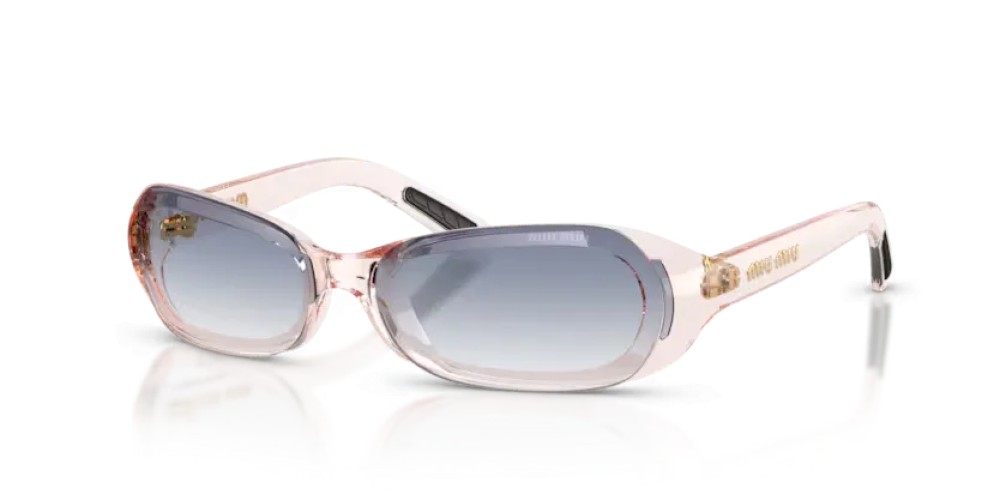 MIU MIU MU C07SU - 28S41G - 62 Sonnenbrillen Durchscheinend Rosa Rechteck