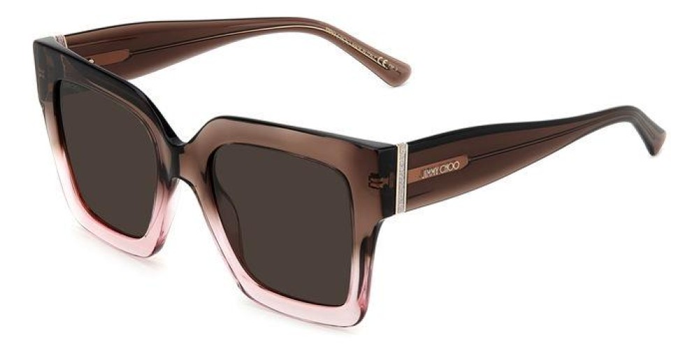 Jimmy Choo EDNA/S - 08M70 - 52 Sonnenbrillen Braun, Rosa Eckig