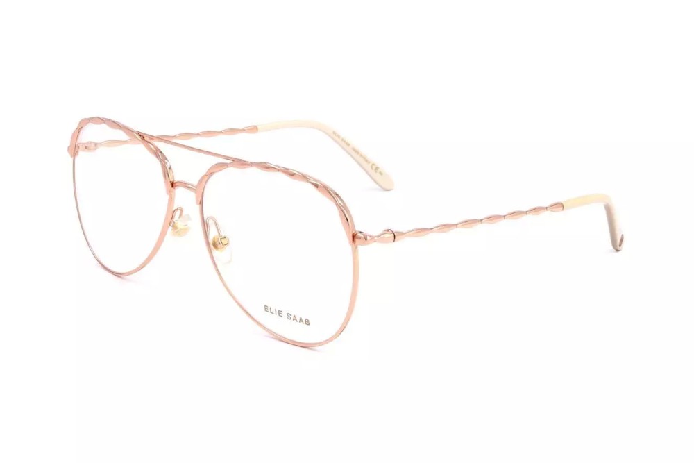 Elie Saab ES020 - DDB - 58 Brillenfassungen Roségold Pilot (Aviator)