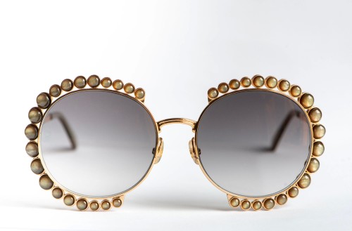 Elie Saab ES025/G/S - 84E5B - 57 Sonnenbrillen Gold Rund