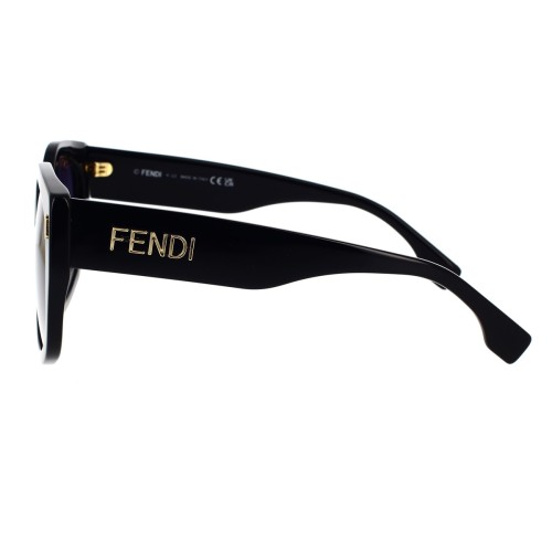 Fendi FE40017I - 01W - 55 Sonnenbrillen Schwarz Kissenform (Abgerundet)