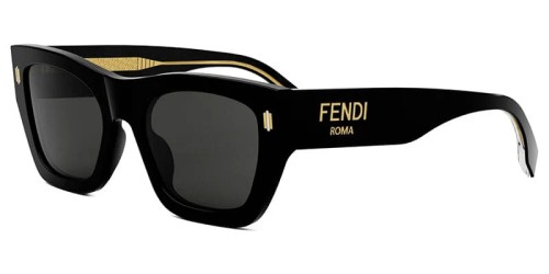 Fendi FE40100I - 01A - 53 Sonnenbrillen Schwarz Eckig