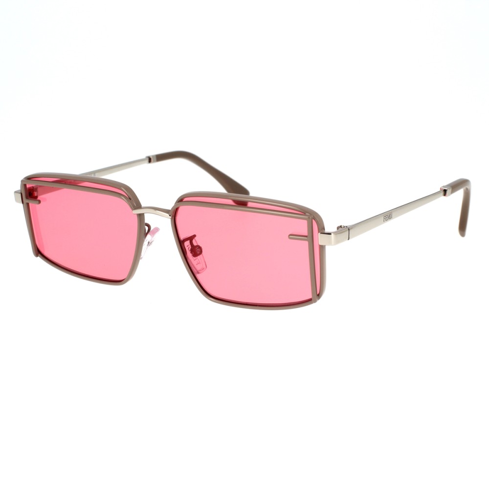 Fendi FE40102U - 50S - 53 Sonnenbrillen Silber Eckig