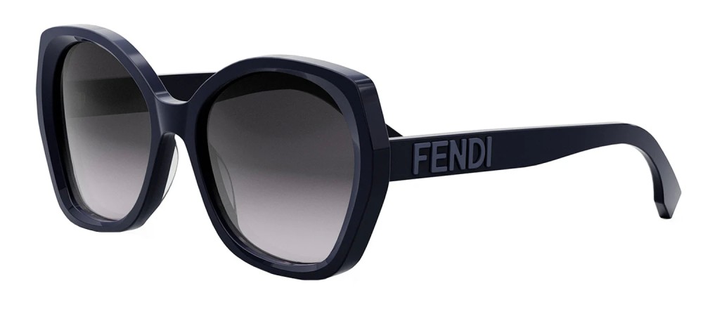Fendi FE40112I - 90B - 57 Sonnenbrillen Blau Kissenform (Abgerundet)